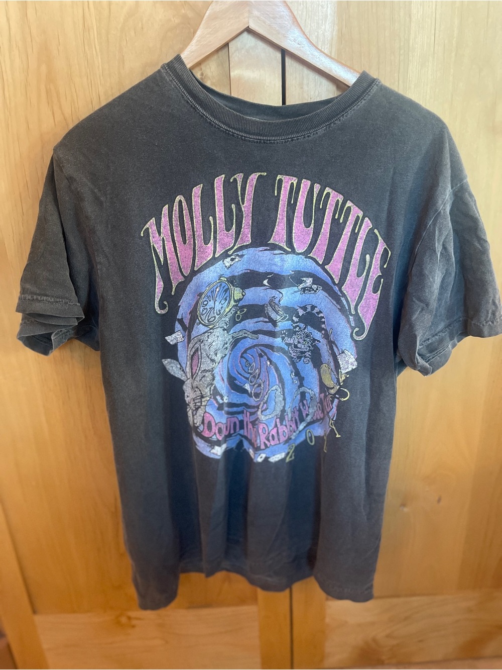 Molly Tuttle Cocert Tee - Black with Pink & Blue Print